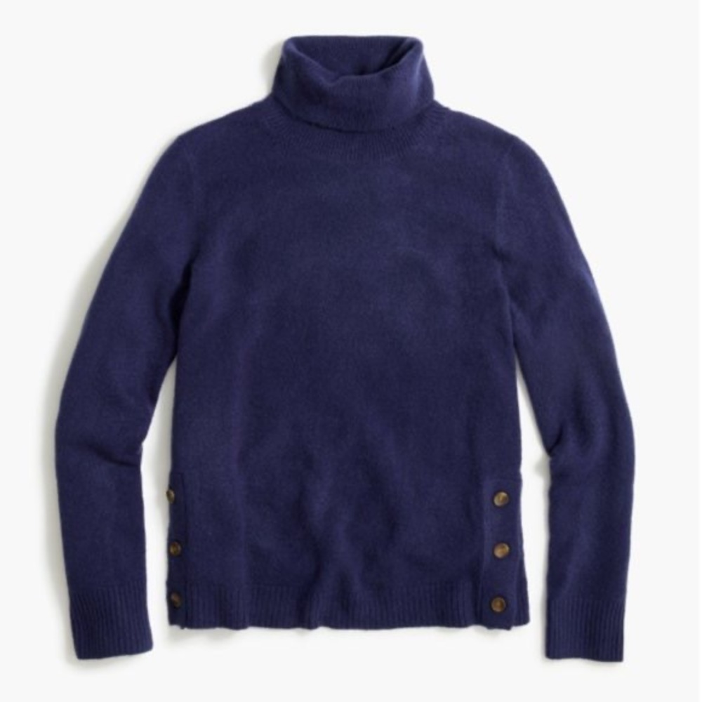 J Crew Factory Button turtleneck in extra-soft yarn BC907